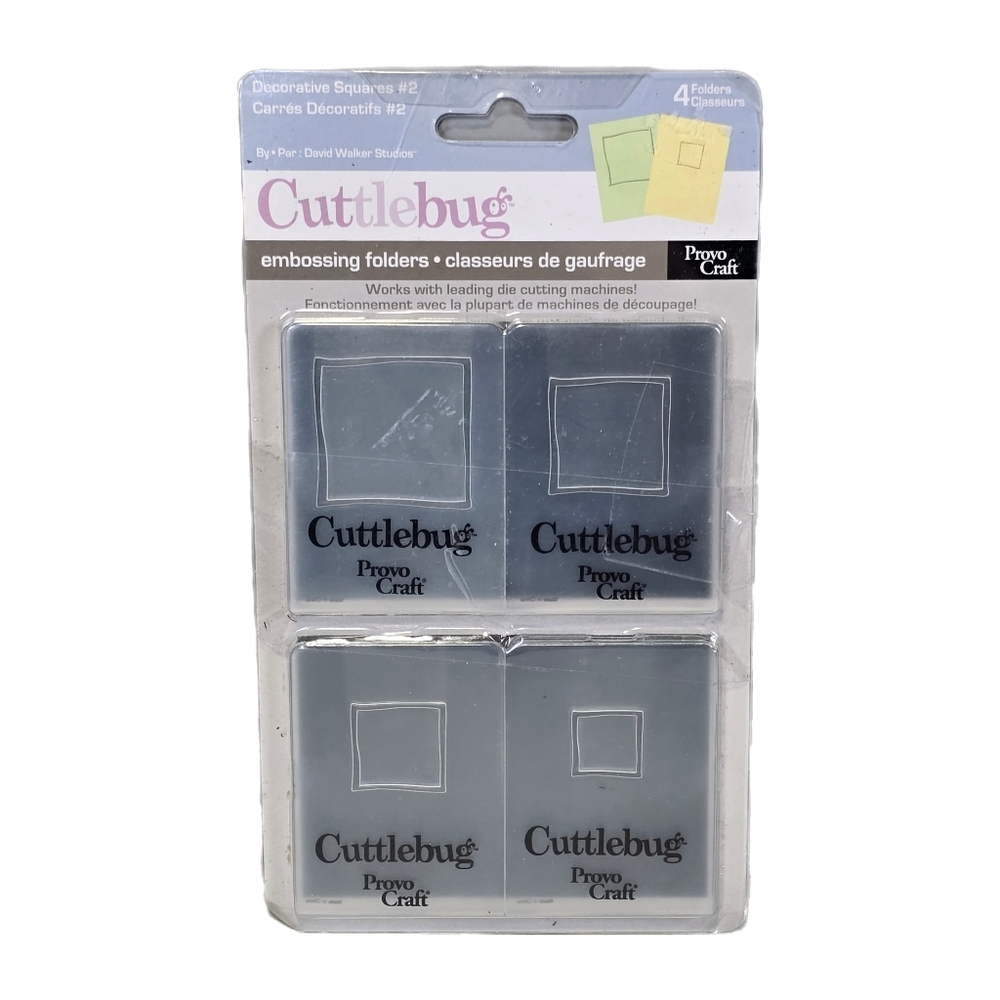 CUTTLEBUG  Provo Craft Decorative Squares #2 Embossing Folders 37-1442 Windows